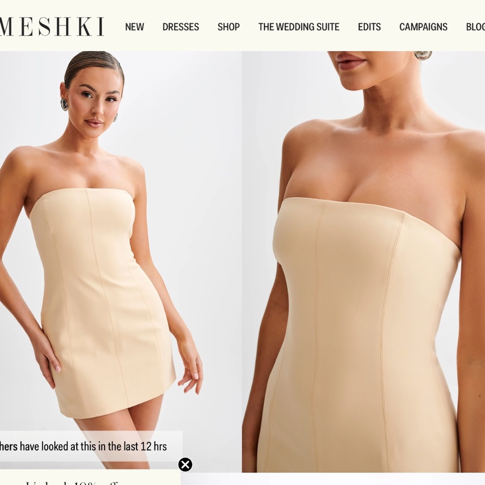 Meshki Maci Crepe Mini Dress - Peach